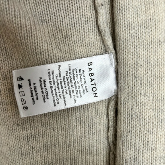 Aritzia Babaton Wool Cashmere Beekman Brennan Light Gray Sweater Cardigan Large - Picture 11 of 11